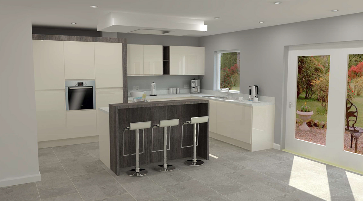 Render of kitchen in Alila Render of kitchen in Alila